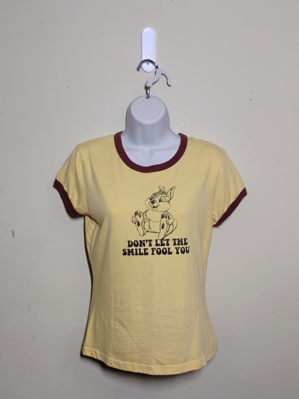 *EUC* DISNEY BAMBI THUMPER DON'T LET THE SMILE FOOL YOU T-SHIRT women's size L